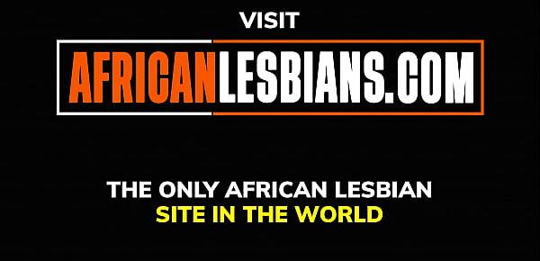  Black lesbian babes put dildo in ass for some anal pleasure